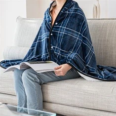 Cobertor xale de flanela e sherpa